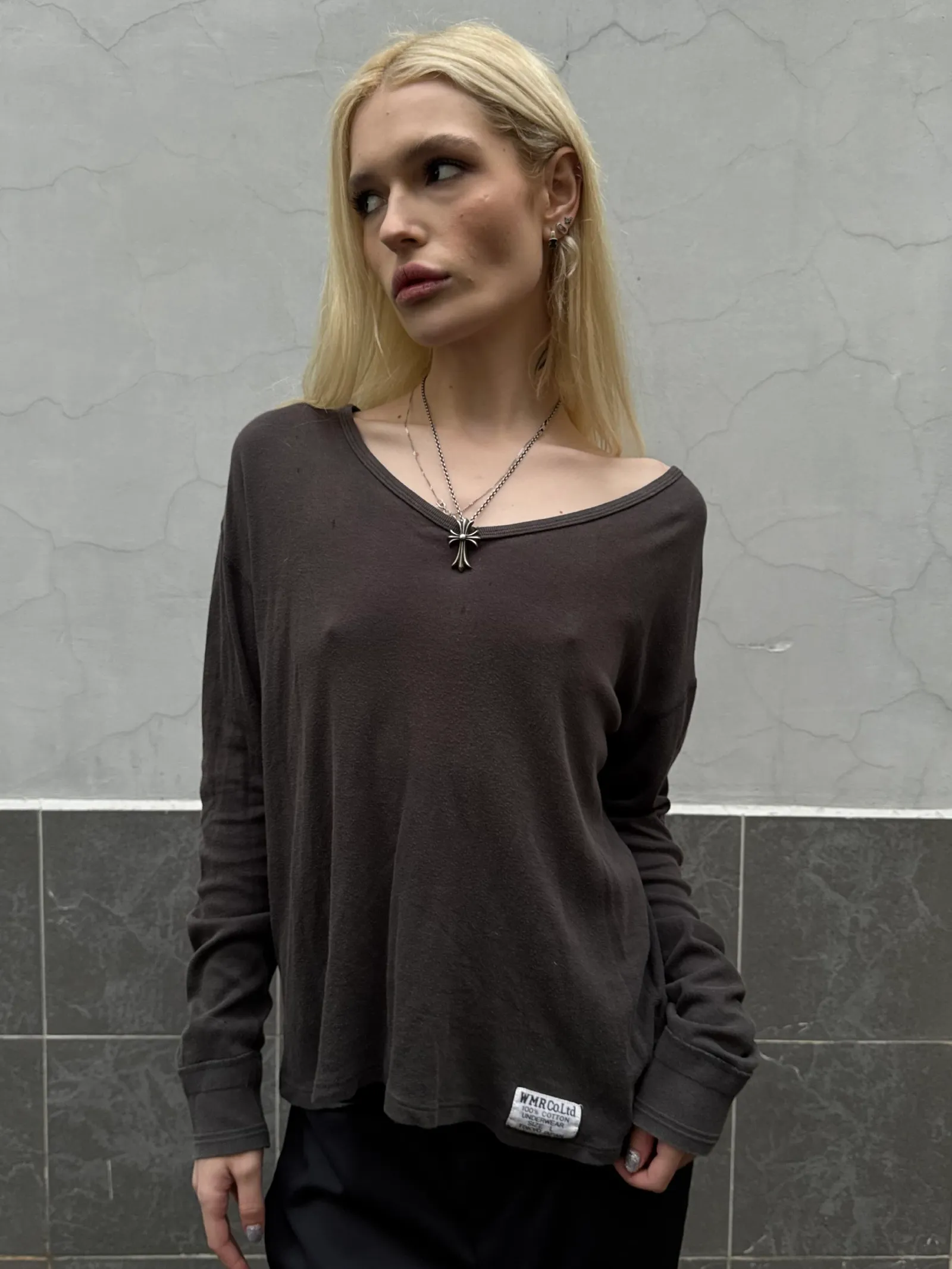 Wacko Maria «Drunkard’s Dream Rock Steady» V-Neck Long Sleeve Thermal Tee