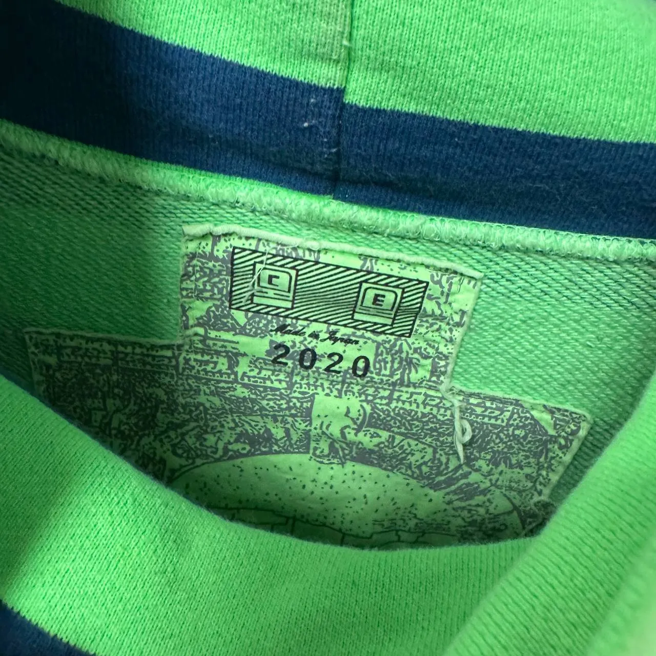 Cav Empt Green Striped Hoodie