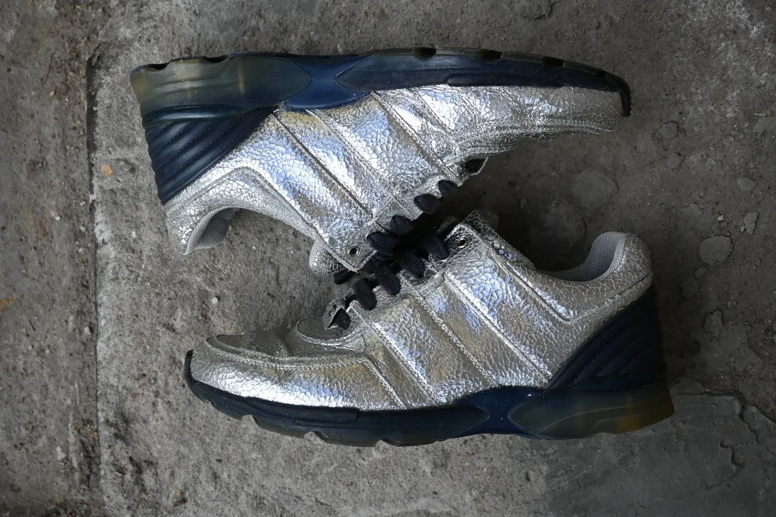 Chanel Metallic Silver Vintage Sneakers