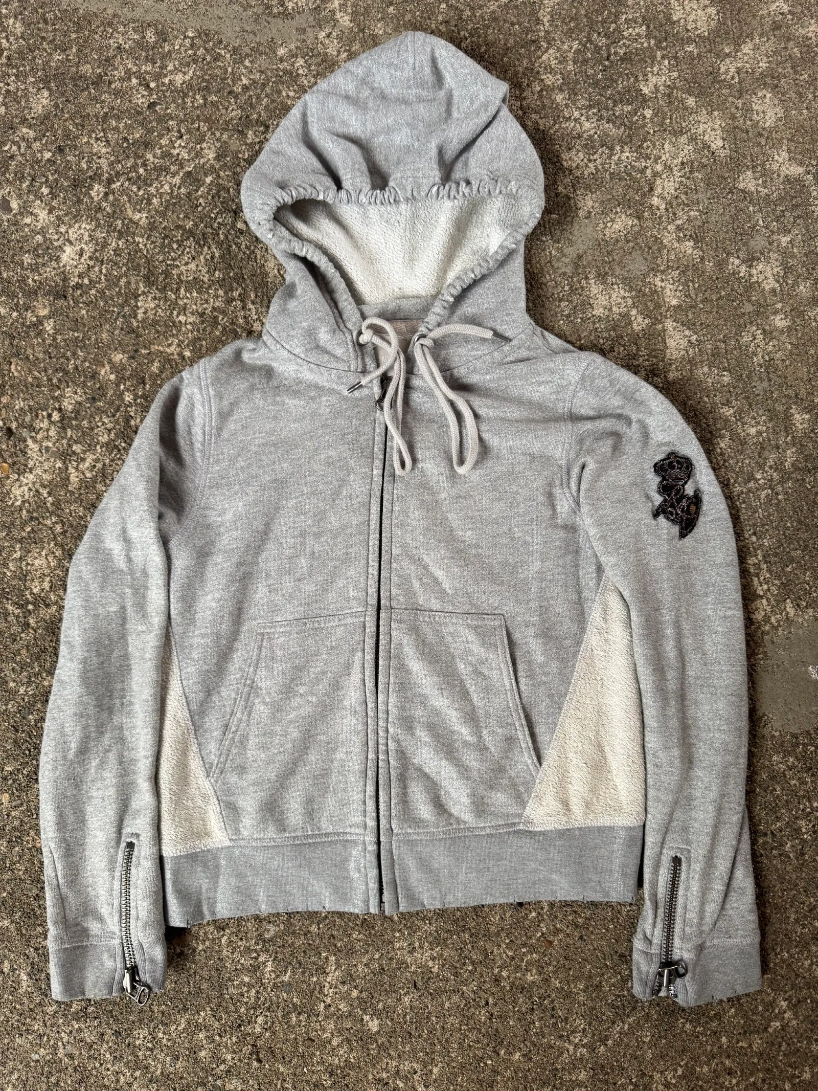 Zadig & Voltaire Vintage Distressed Skull Zip-Up Hoodie