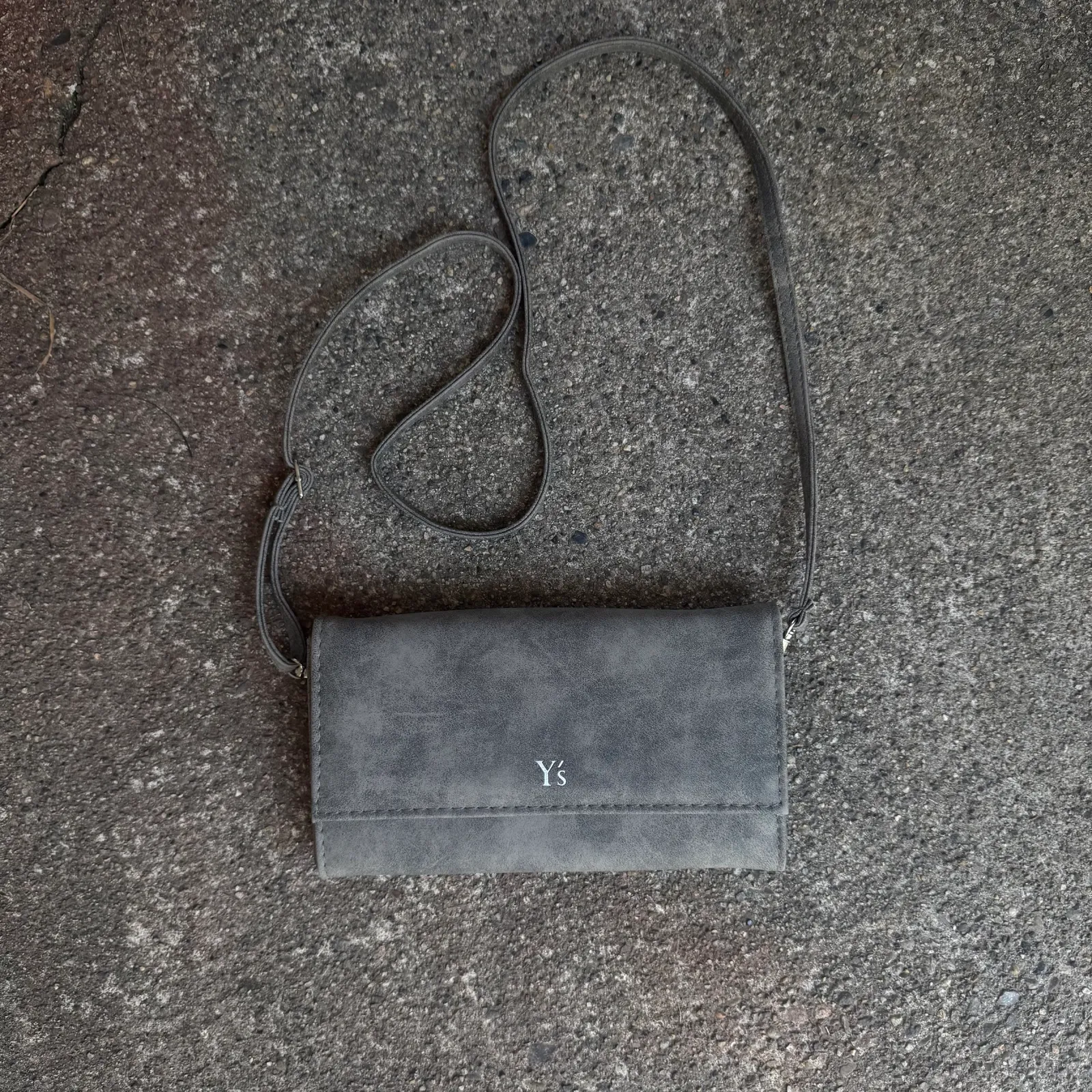 Y’s Suede Shoulder Wallet Bag