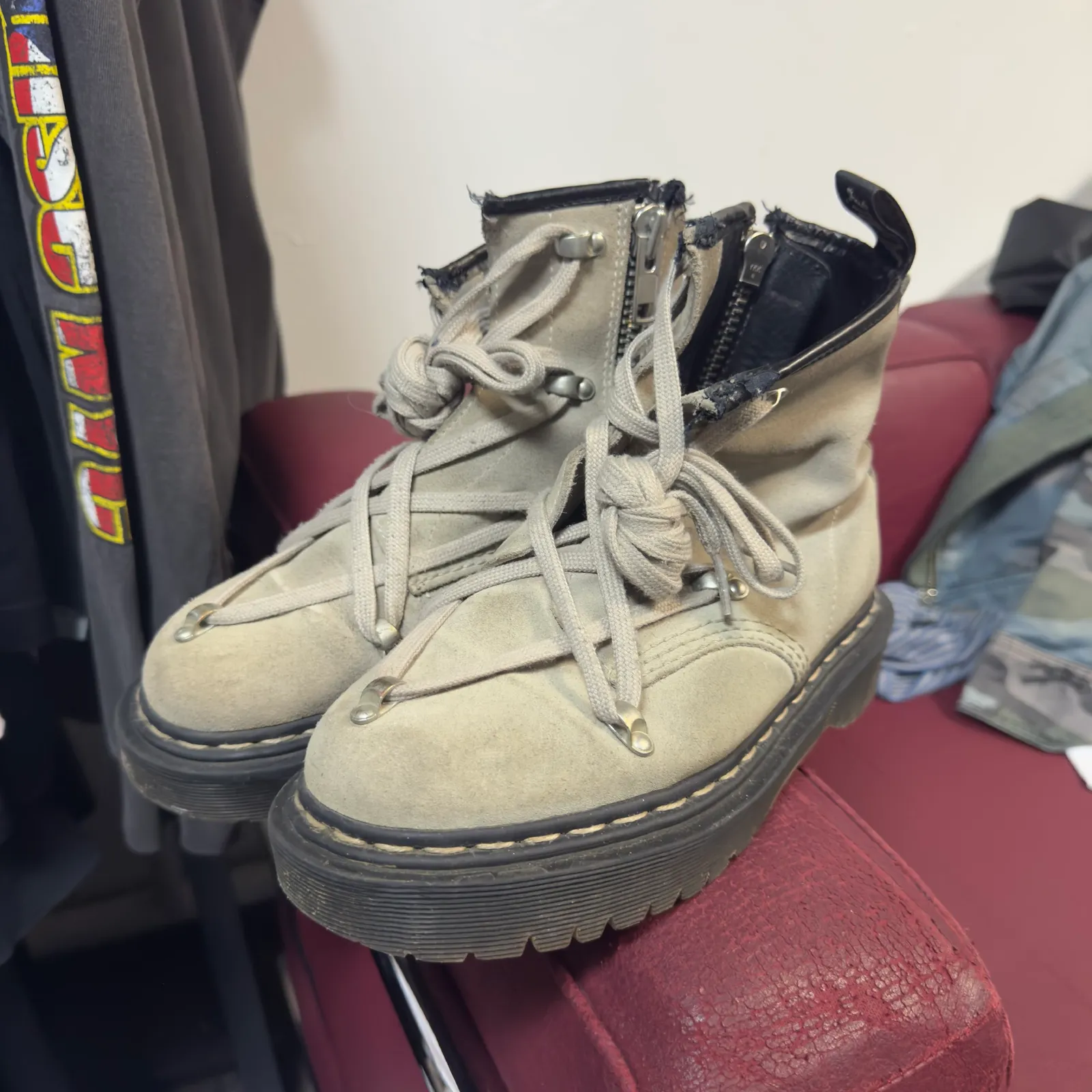 Rick Owens x Dr. Martens 1460 Megalace Suede Boots
