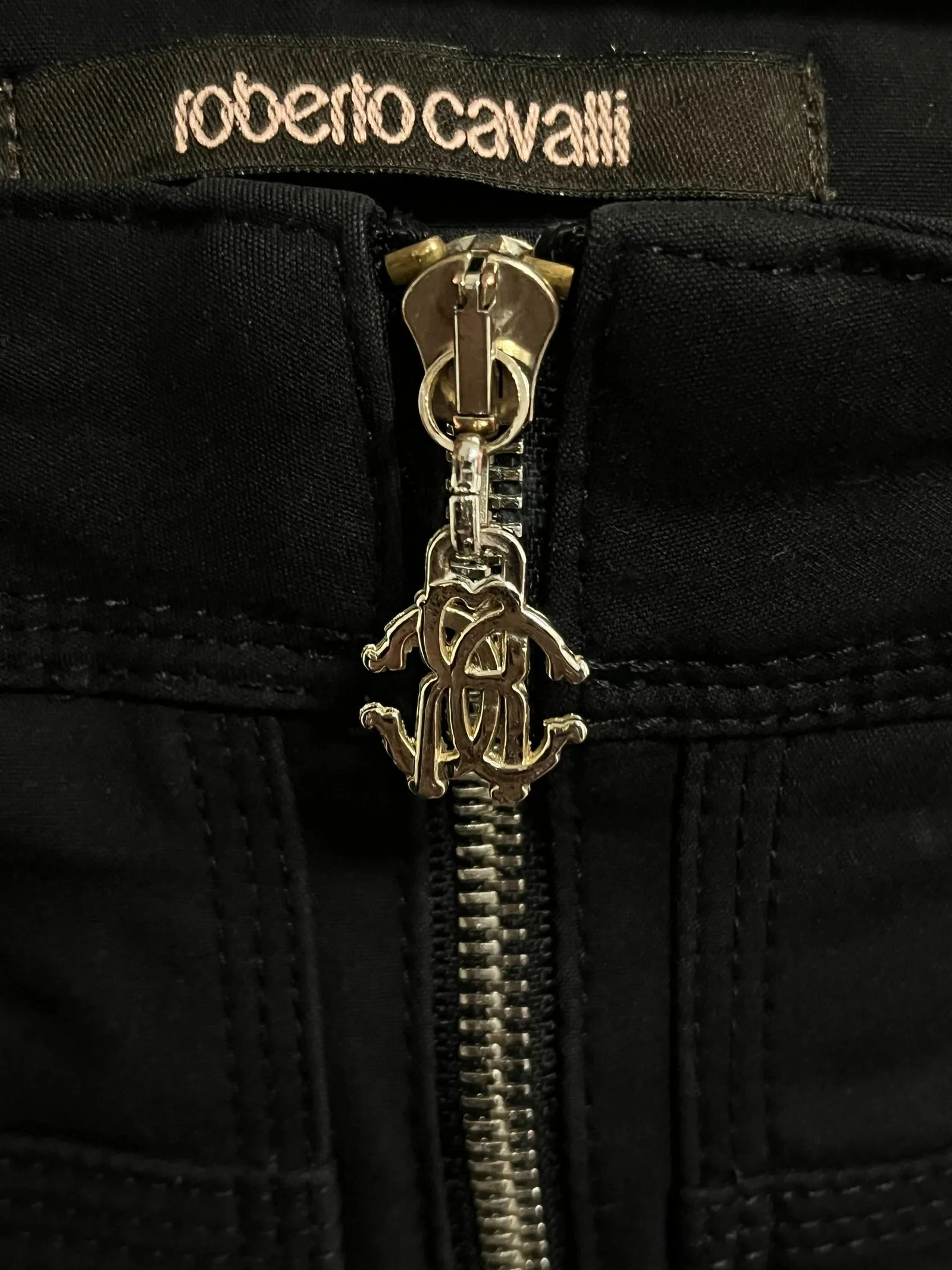 Roberto Cavalli Low-Rise Zipped Biker Trousers