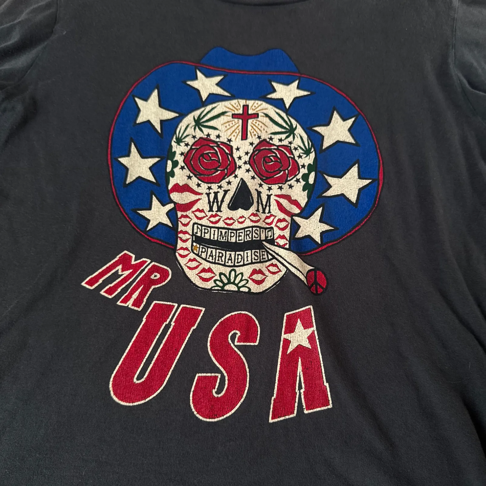 Wacko Maria "Mr. USA" Skull Graphic T-Shirt