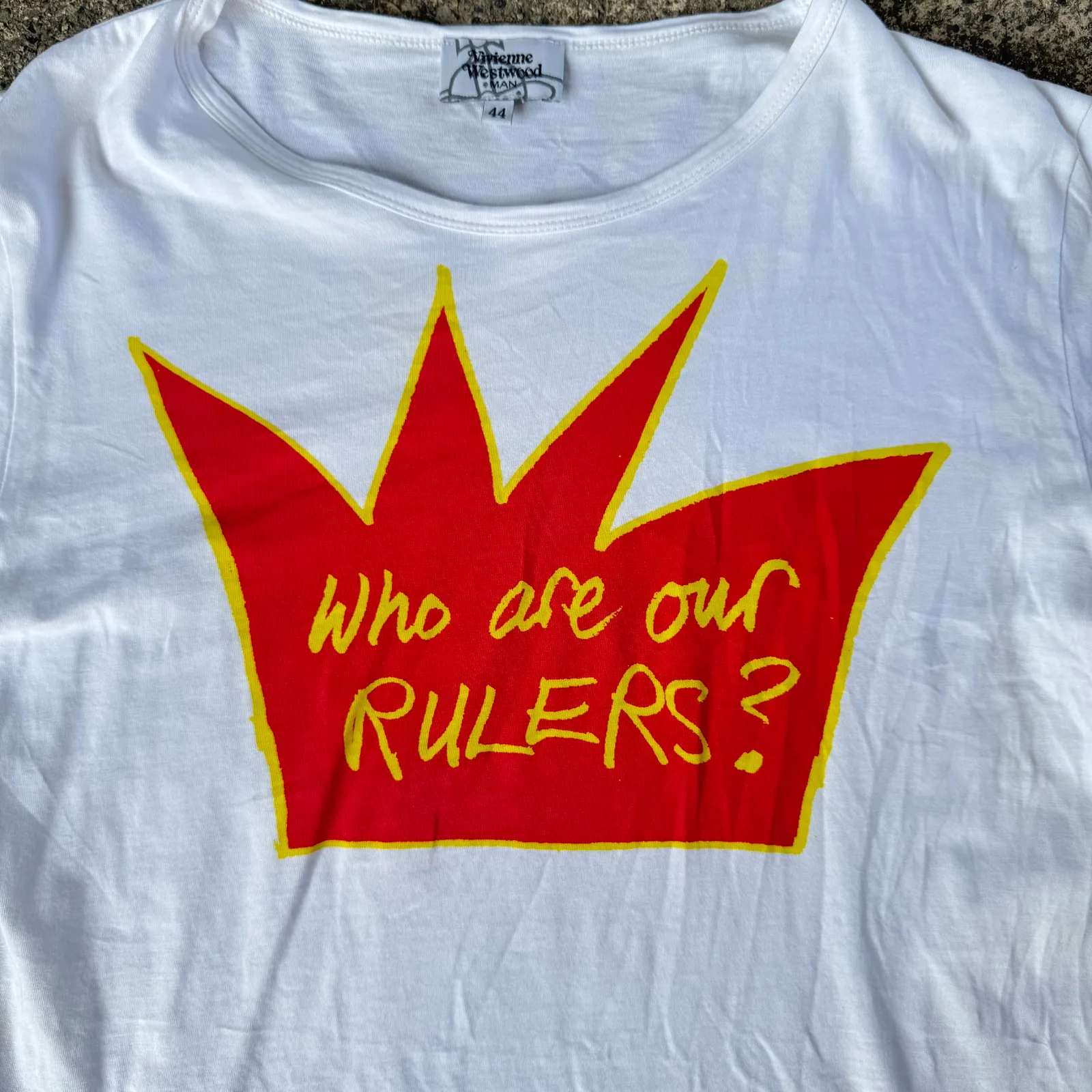 Vivienne Westwood MAN "Who Are Our Rulers?" Crown Printed T-Shirt