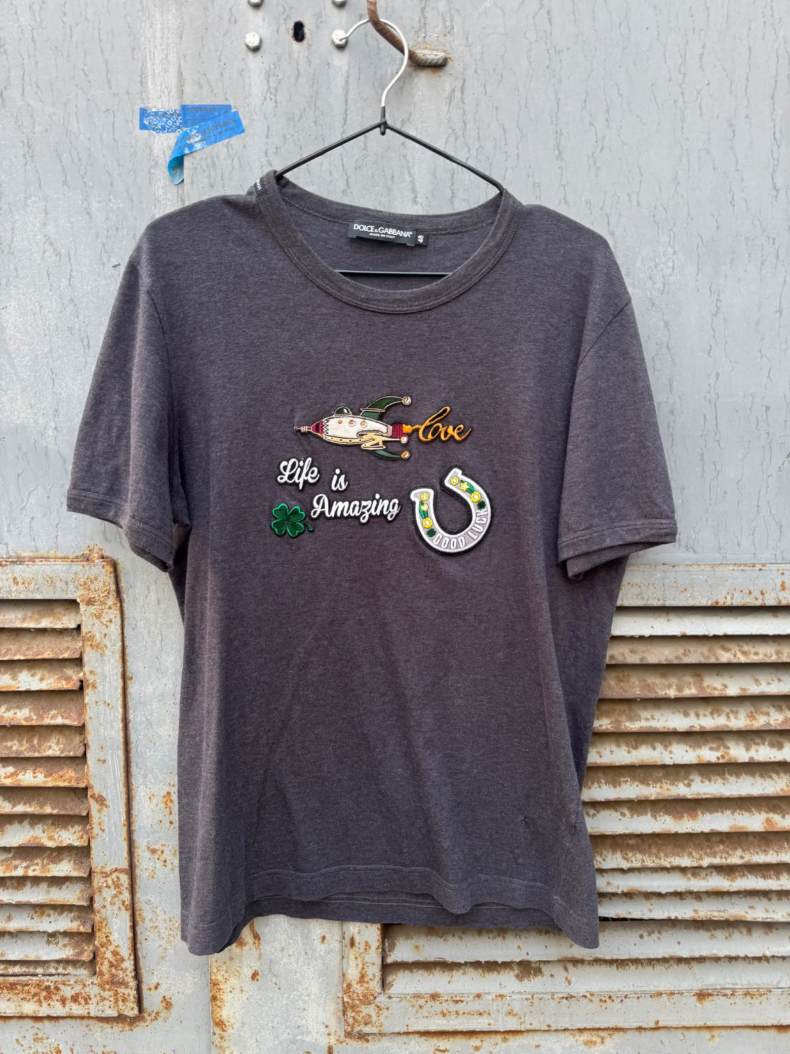 Dolce & Gabbana "Life is Amazing" Patch T-Shirt