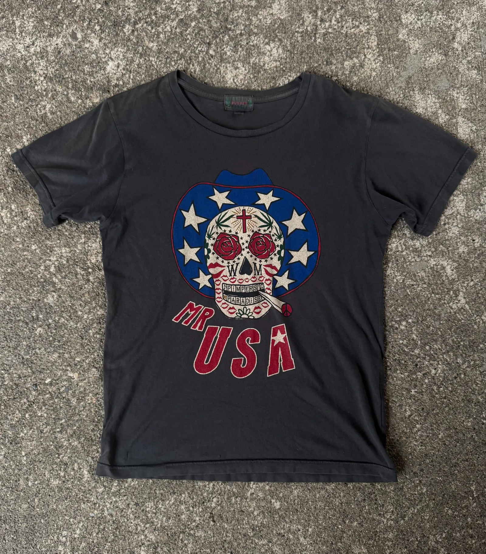 Wacko Maria "Mr. USA" Skull Graphic T-Shirt