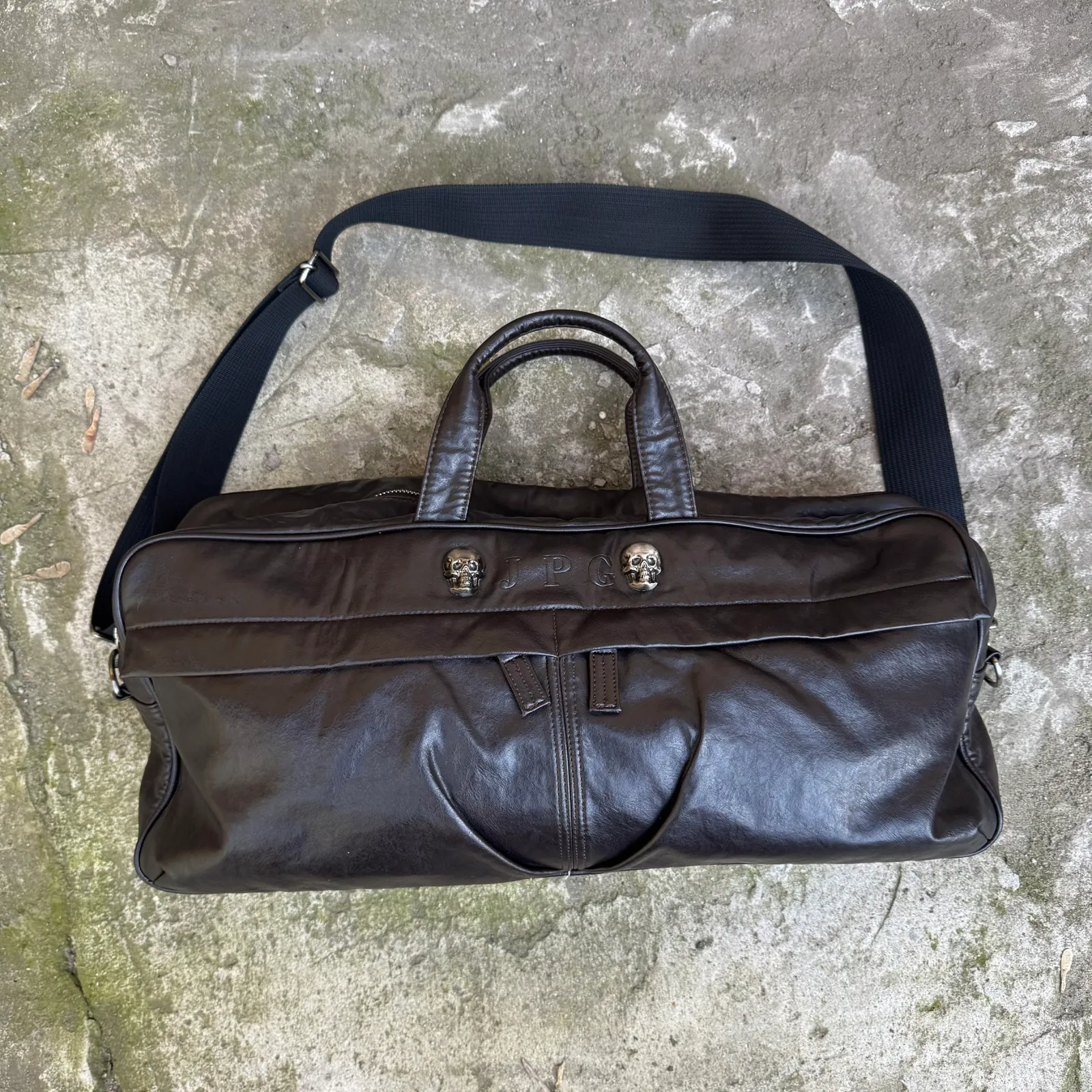 Jean Paul Gaultier JPG Skull Leather Boston Bag