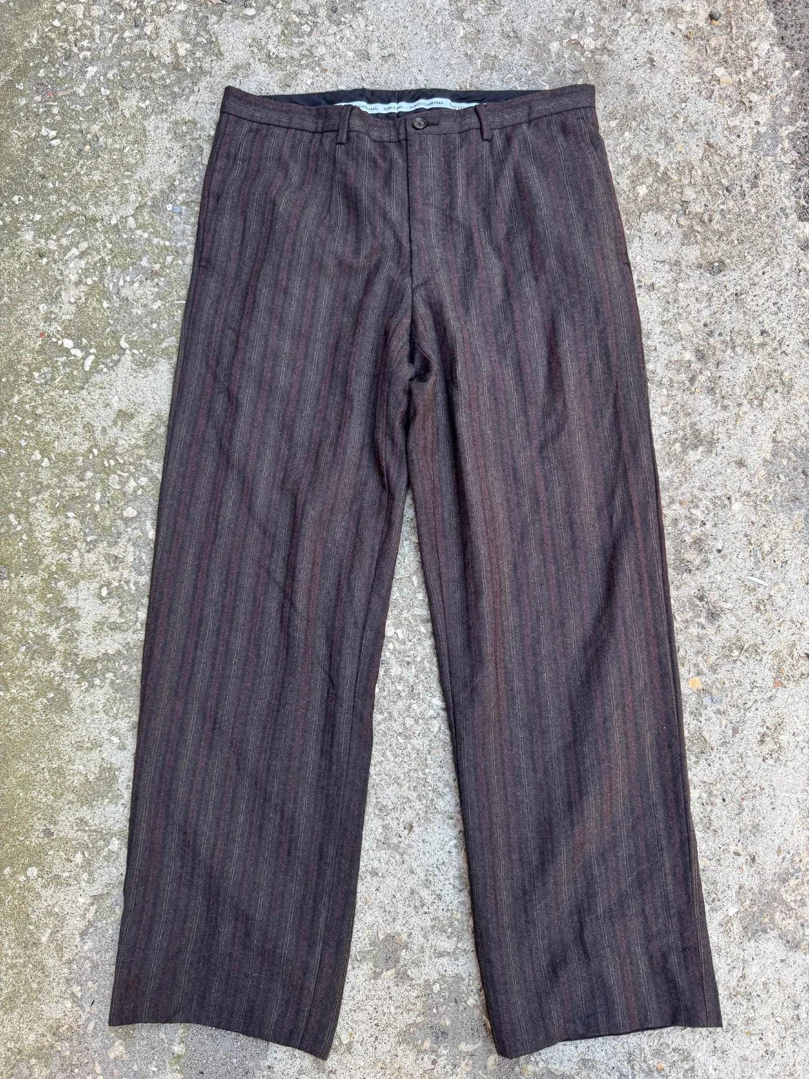 Dolce & Gabbana RT35T R3AP Virgin Wool Pinstripe Trousers