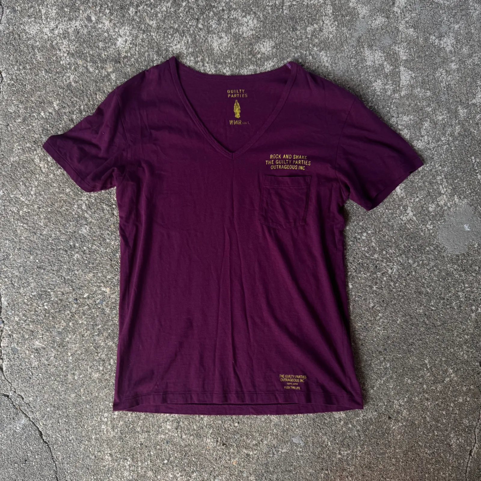 Wacko Maria V-Neck Pocket T-Shirt "Drunkard's Dream
