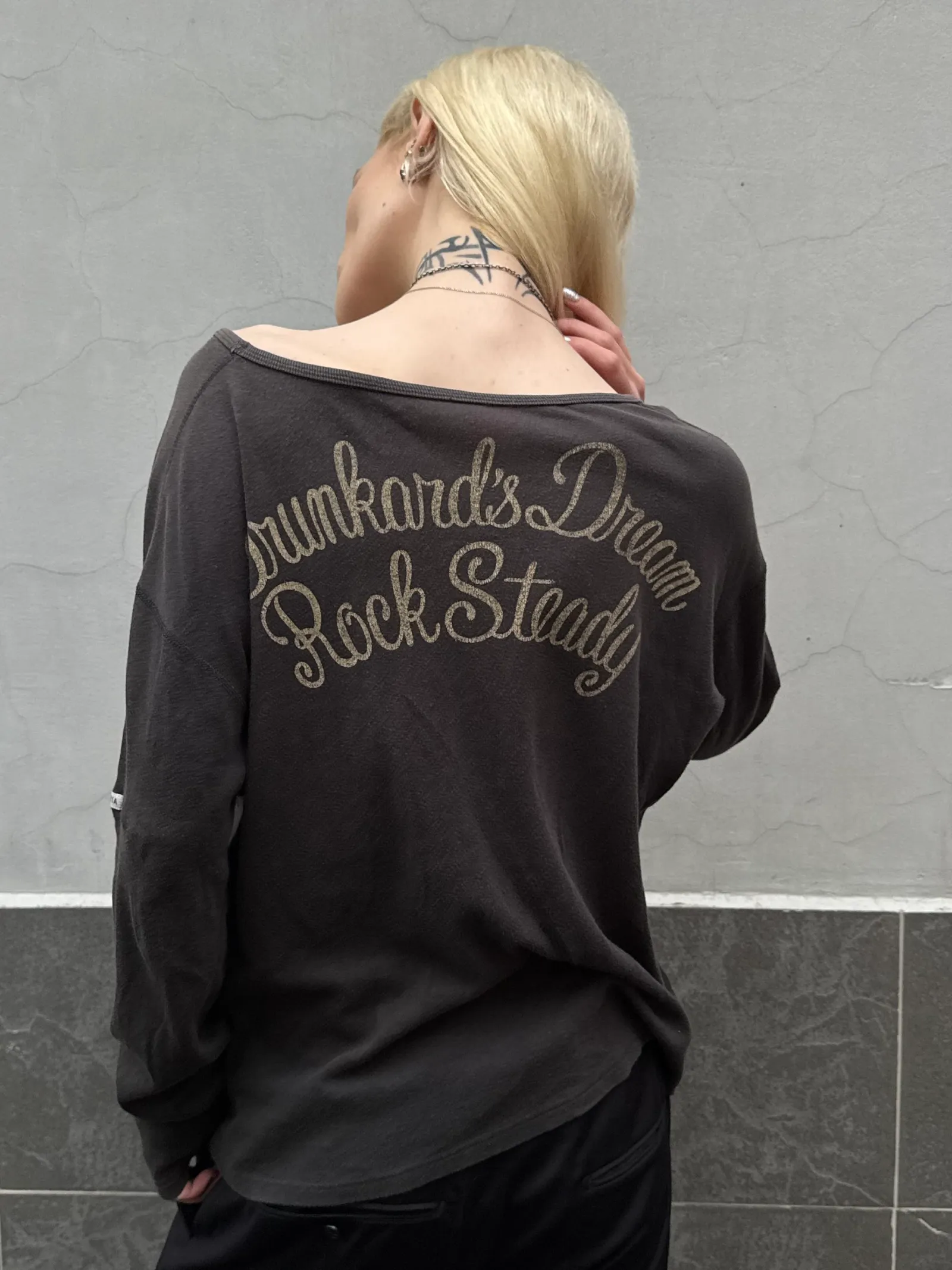 Wacko Maria «Drunkard’s Dream Rock Steady» V-Neck Long Sleeve Thermal Tee