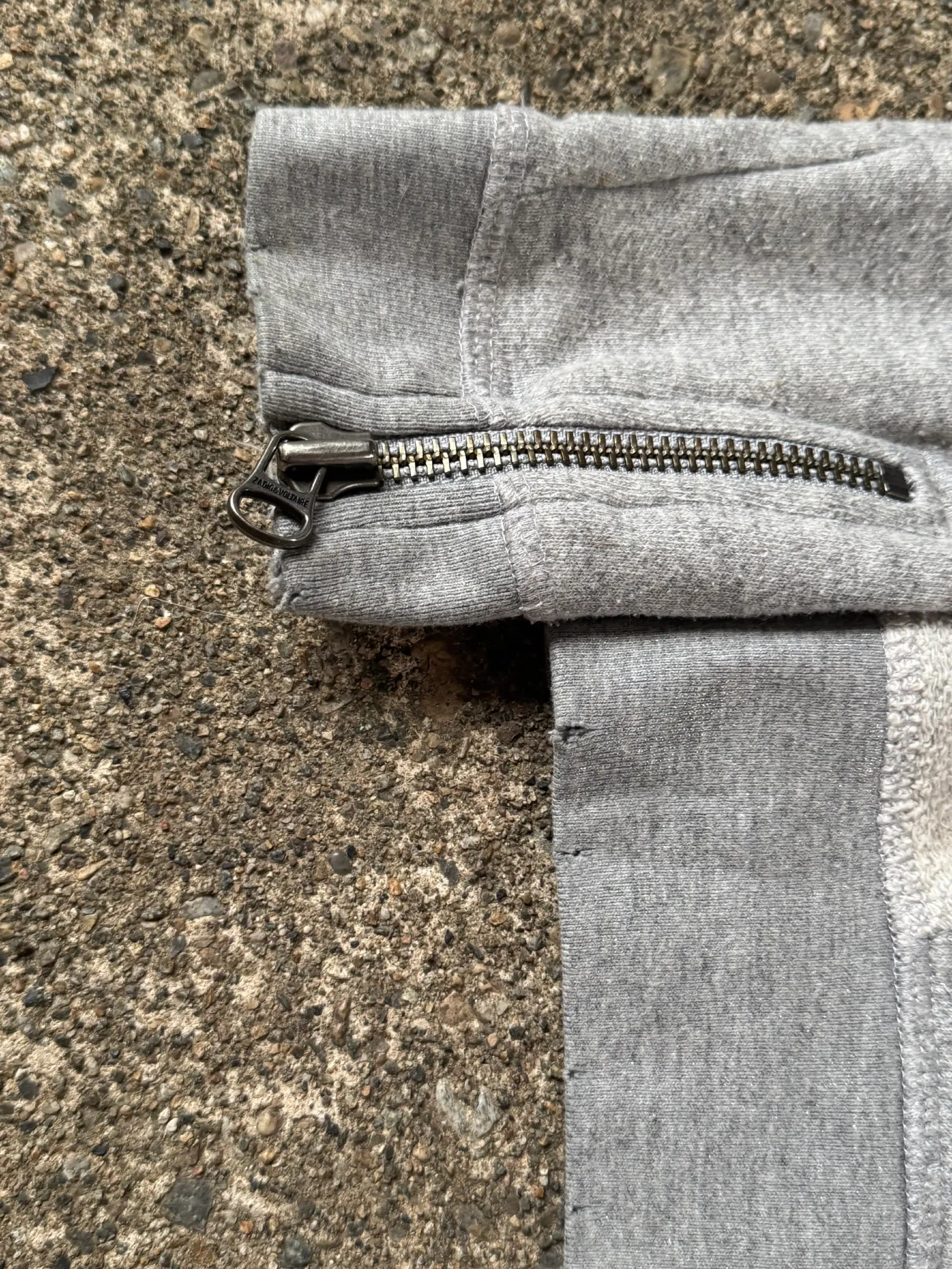 Zadig & Voltaire Vintage Distressed Skull Zip-Up Hoodie
