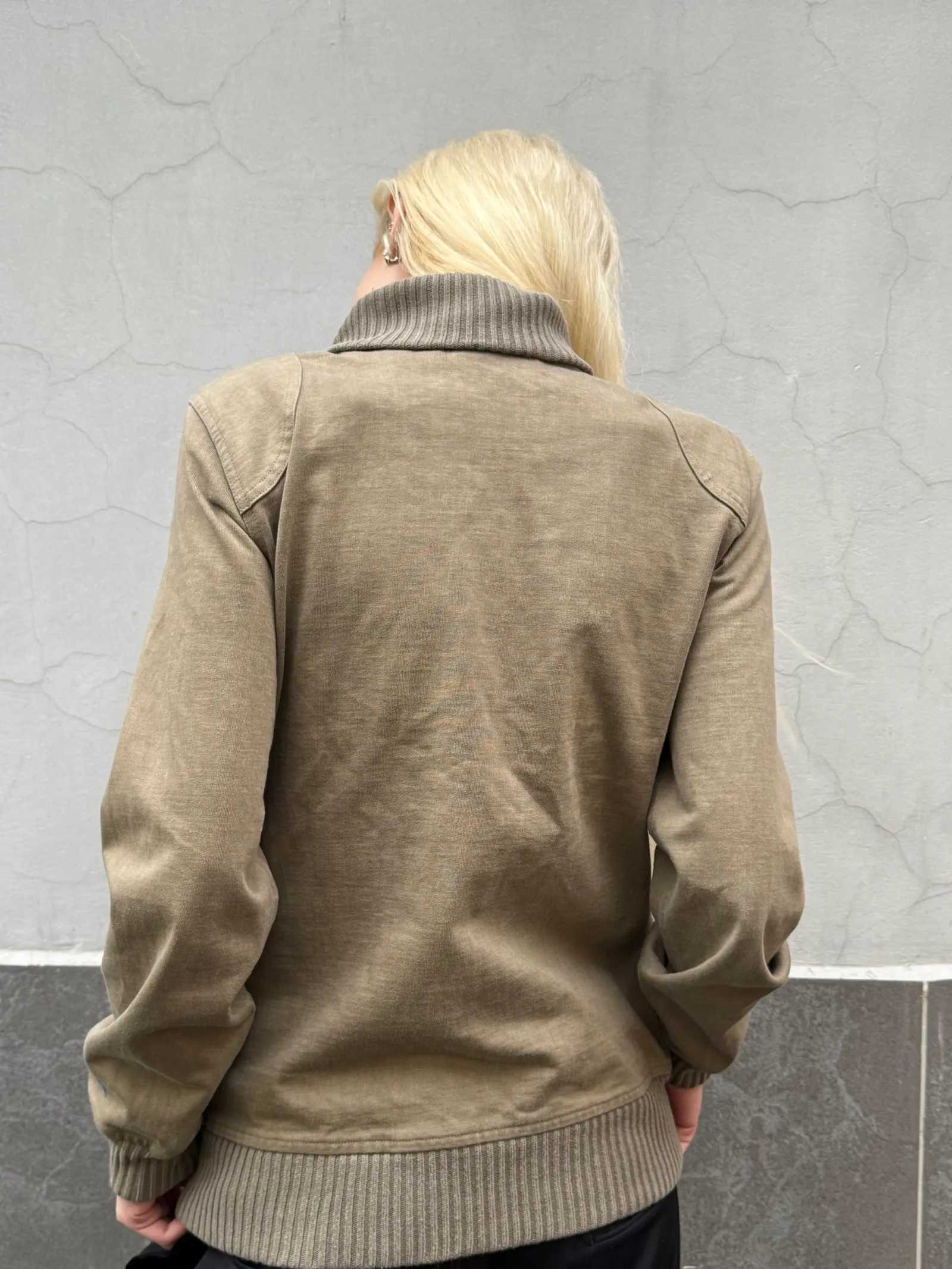 Hysterics Rib-Knit Collar Zip-Up Cotton Jacket