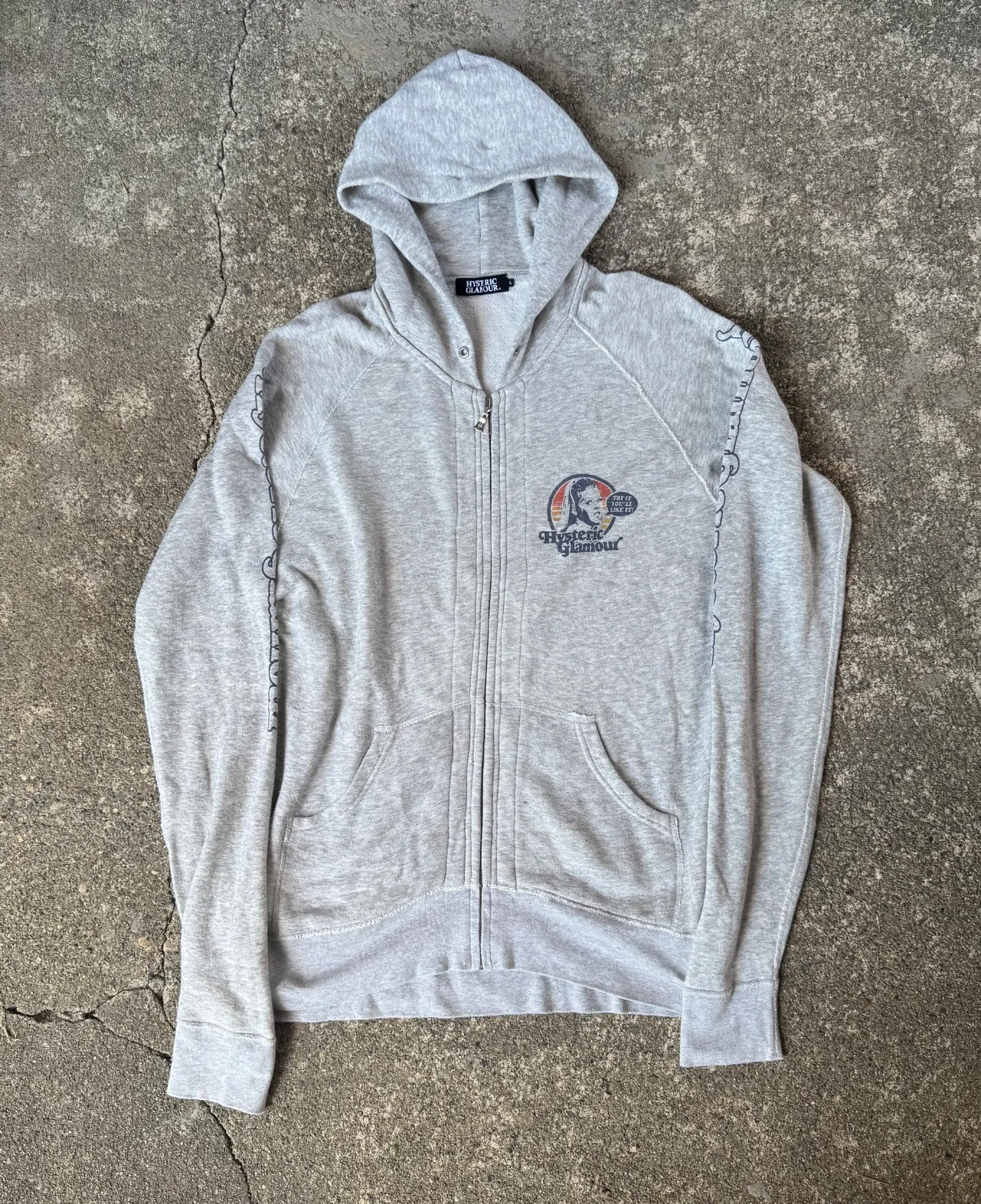 Hysteric Glamour "TRY IT YOU'LL LIKE IT" Full-Zip Hoodie