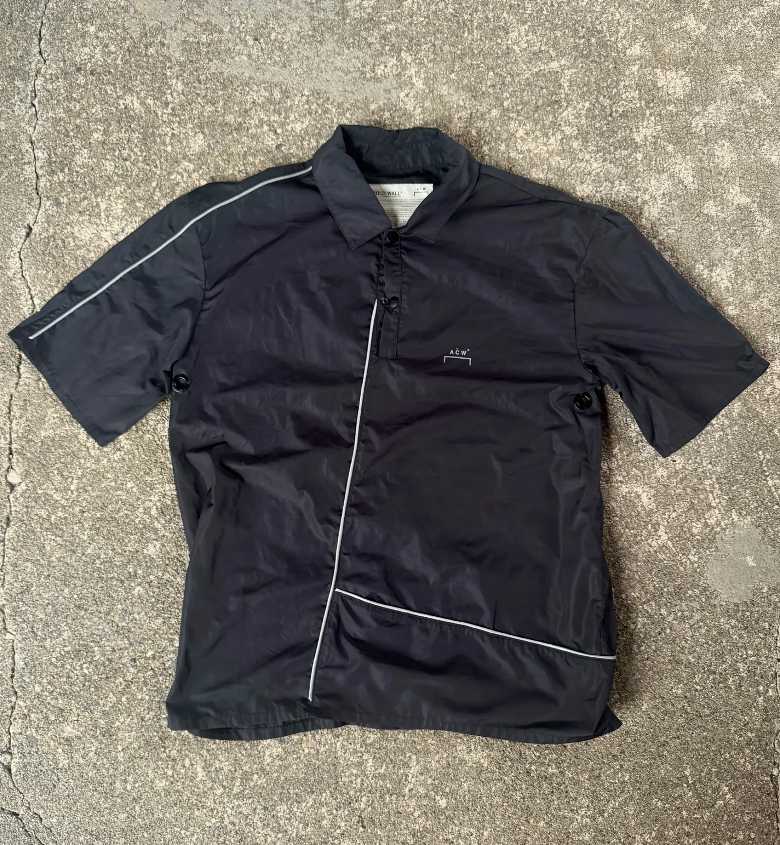 A-COLD-WALL Asymmetric Piping Short Sleeve Shirt