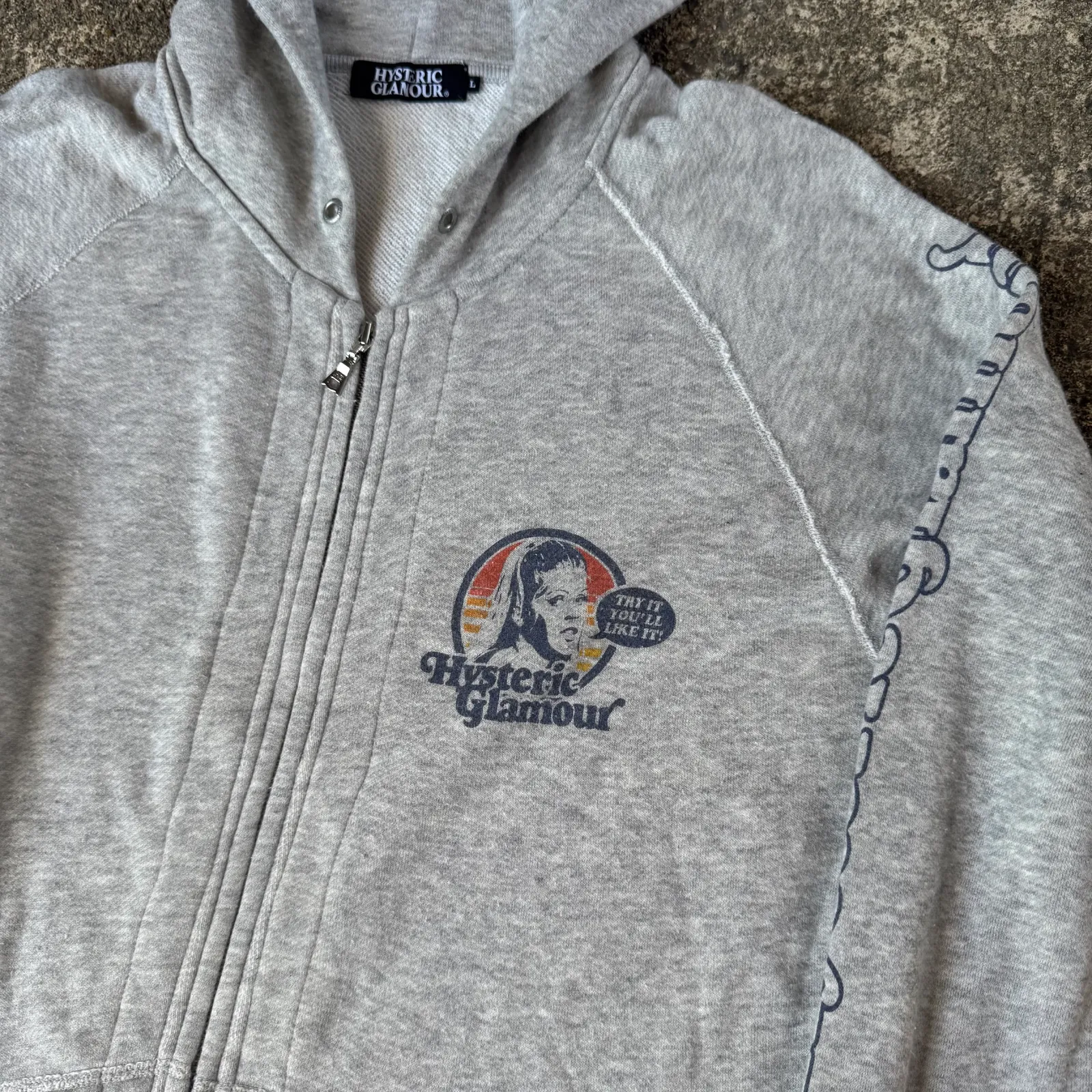 Hysteric Glamour "TRY IT YOU'LL LIKE IT" Full-Zip Hoodie