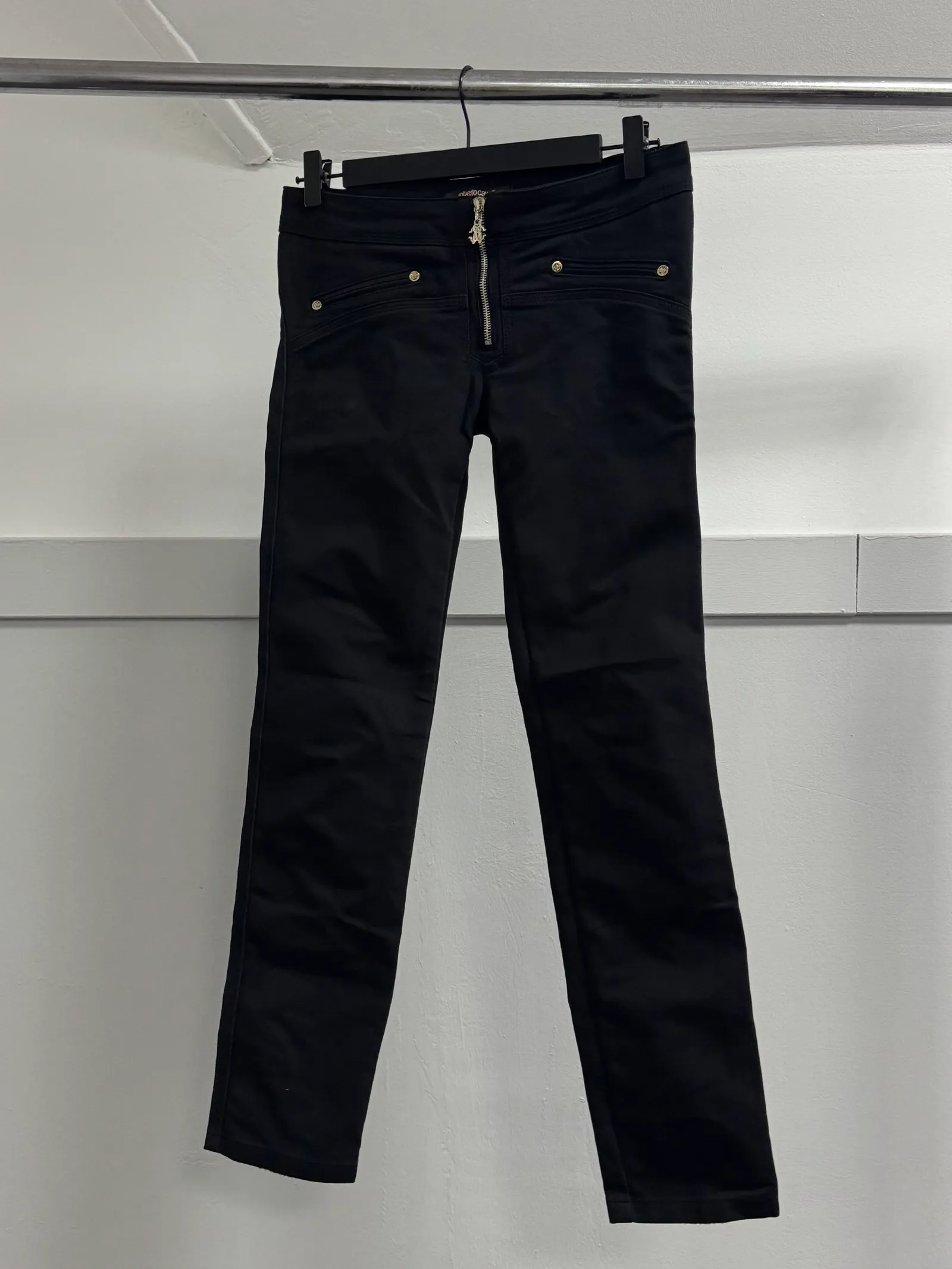 Roberto Cavalli Low-Rise Zipped Biker Trousers