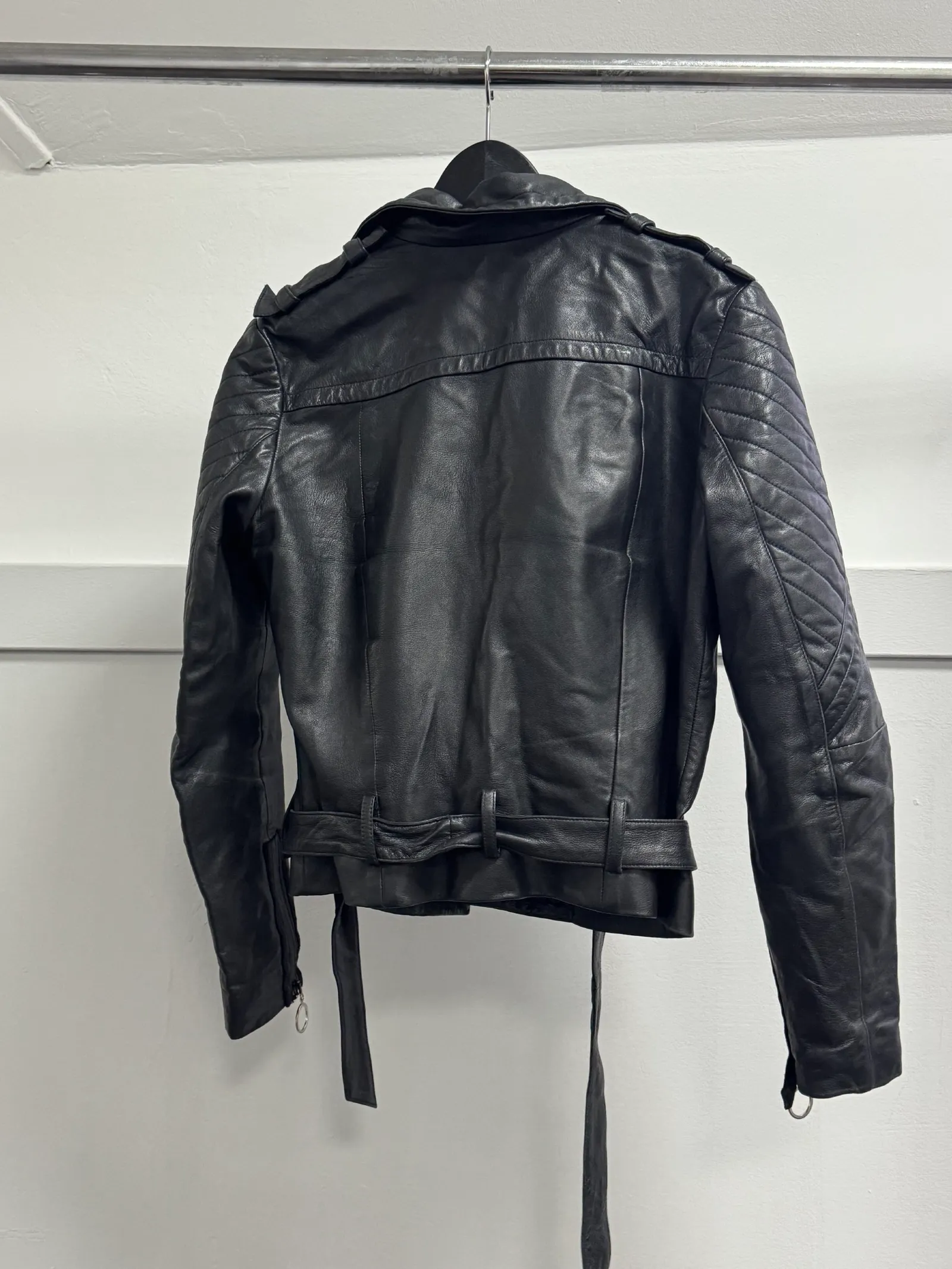 Just Cavalli Quilted Leather Biker Jacket with Belt