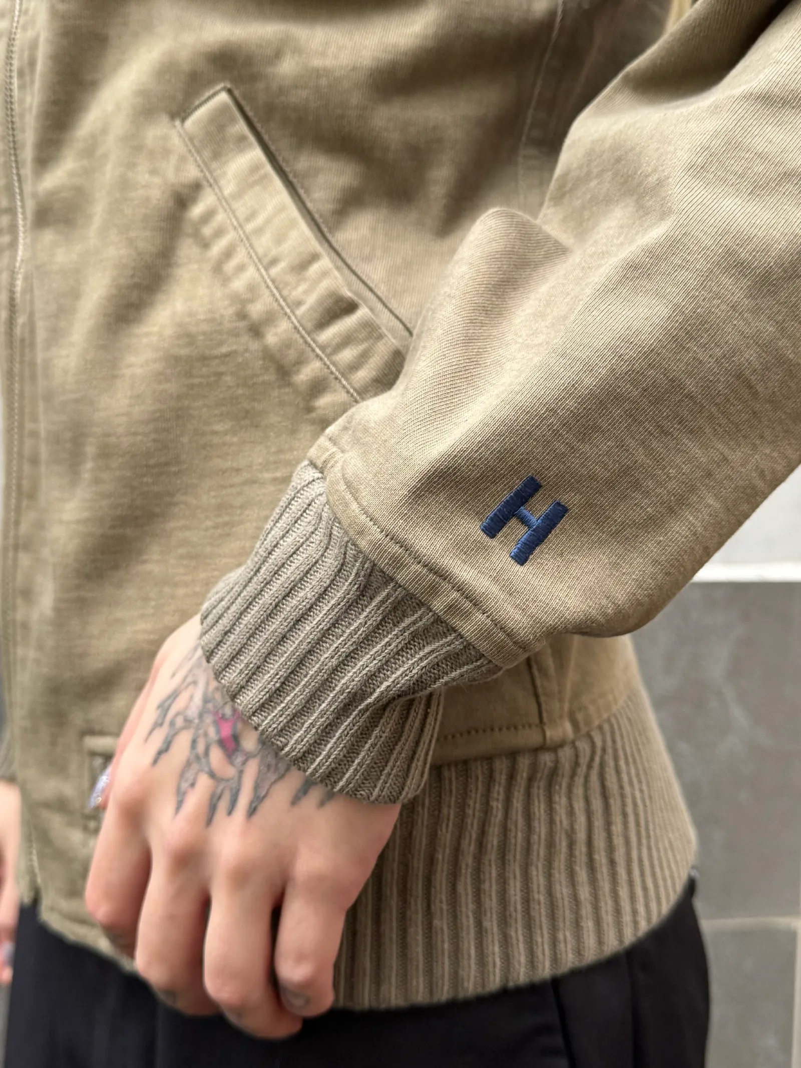Hysterics Rib-Knit Collar Zip-Up Cotton Jacket