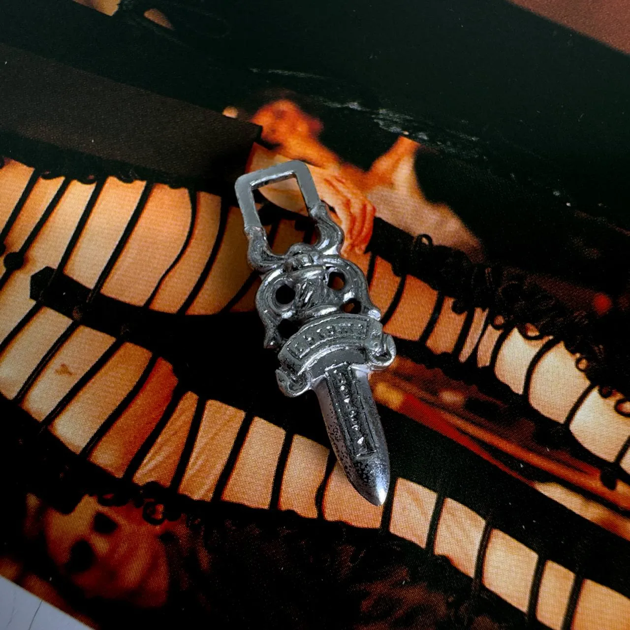 Chrome Hearts Rhodium Dagger Pendant