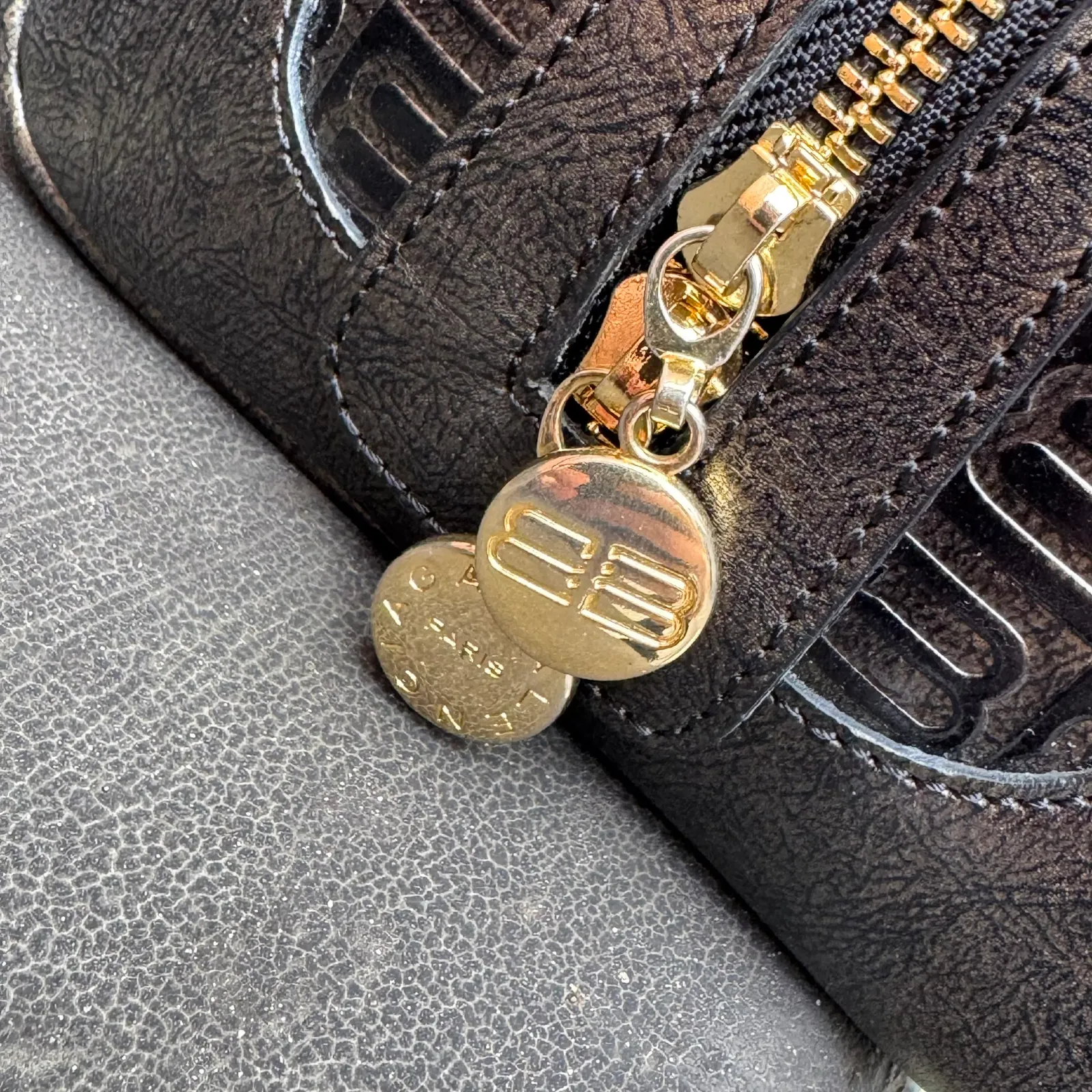 Balenciaga Paris Vintage BB Monogram Leather Bag