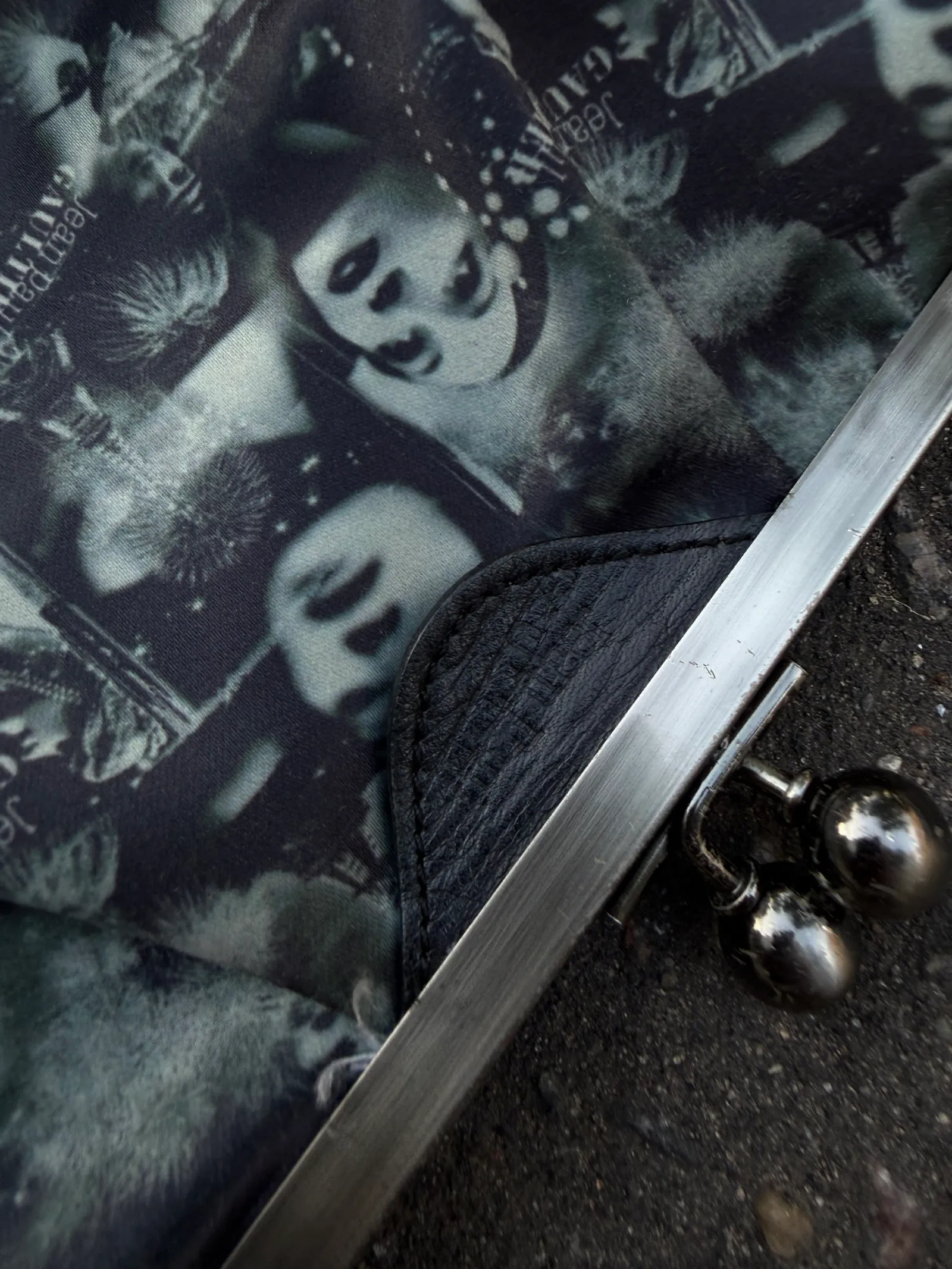 Jean Paul Gaultier Vintage Face Print Kiss-Lock Chain Clutch