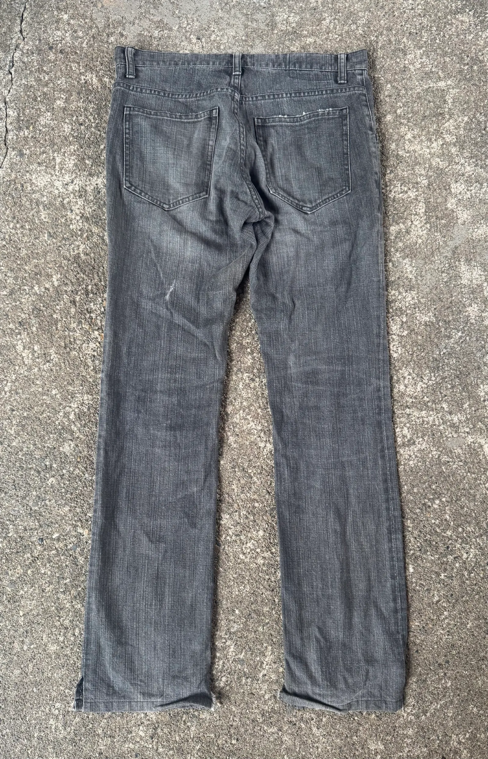 ATTACHMENT Distressed Faded Grey Denim Pants