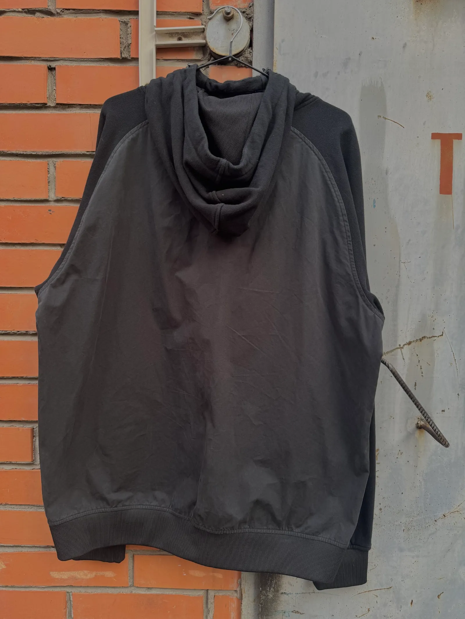 Ma.Strum Mixed Media Hooded Sweatshirt