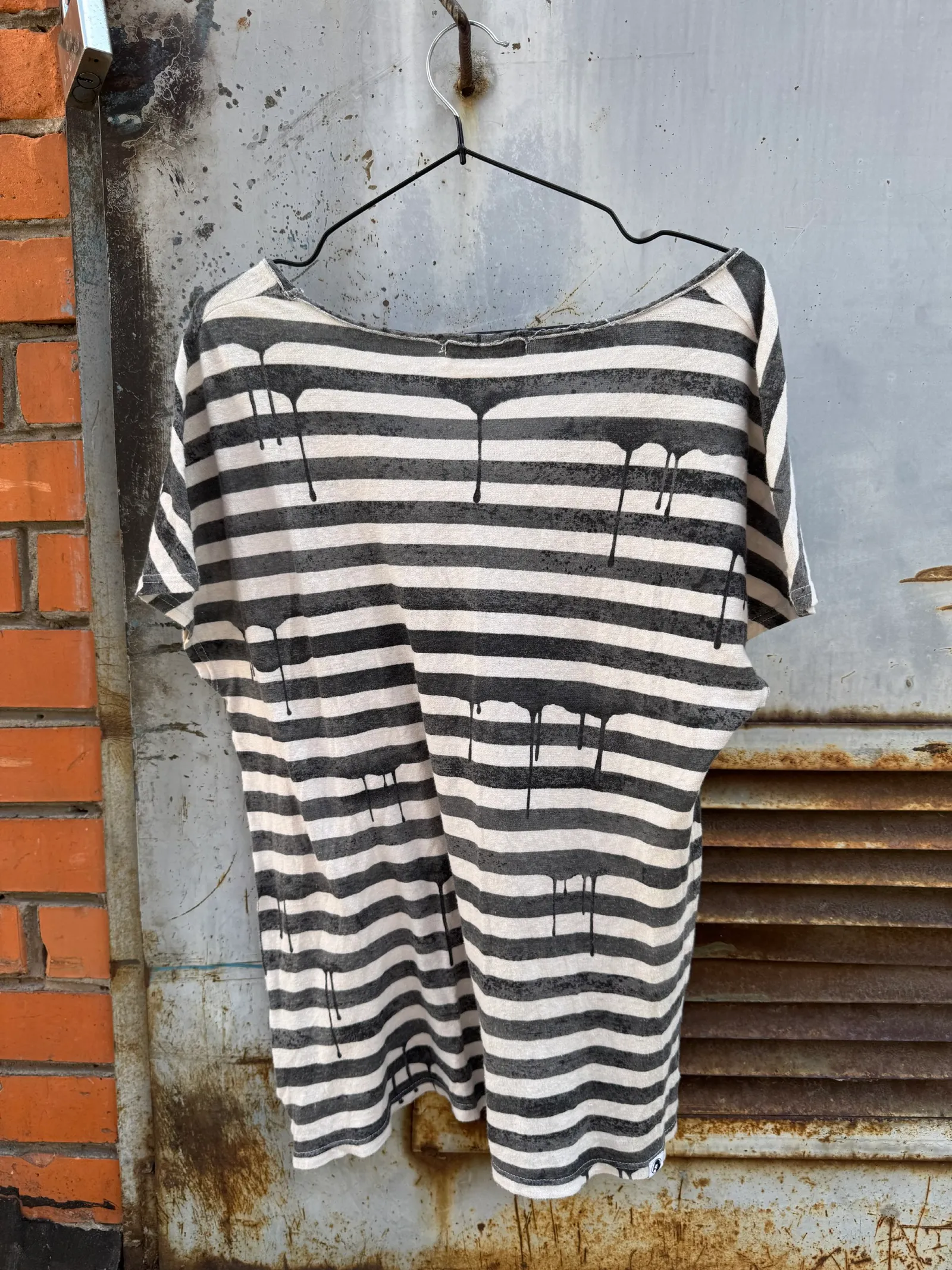 Hysteric Glamour "Hoochie Coochie Woman" Striped Paint Drip T-Shirt