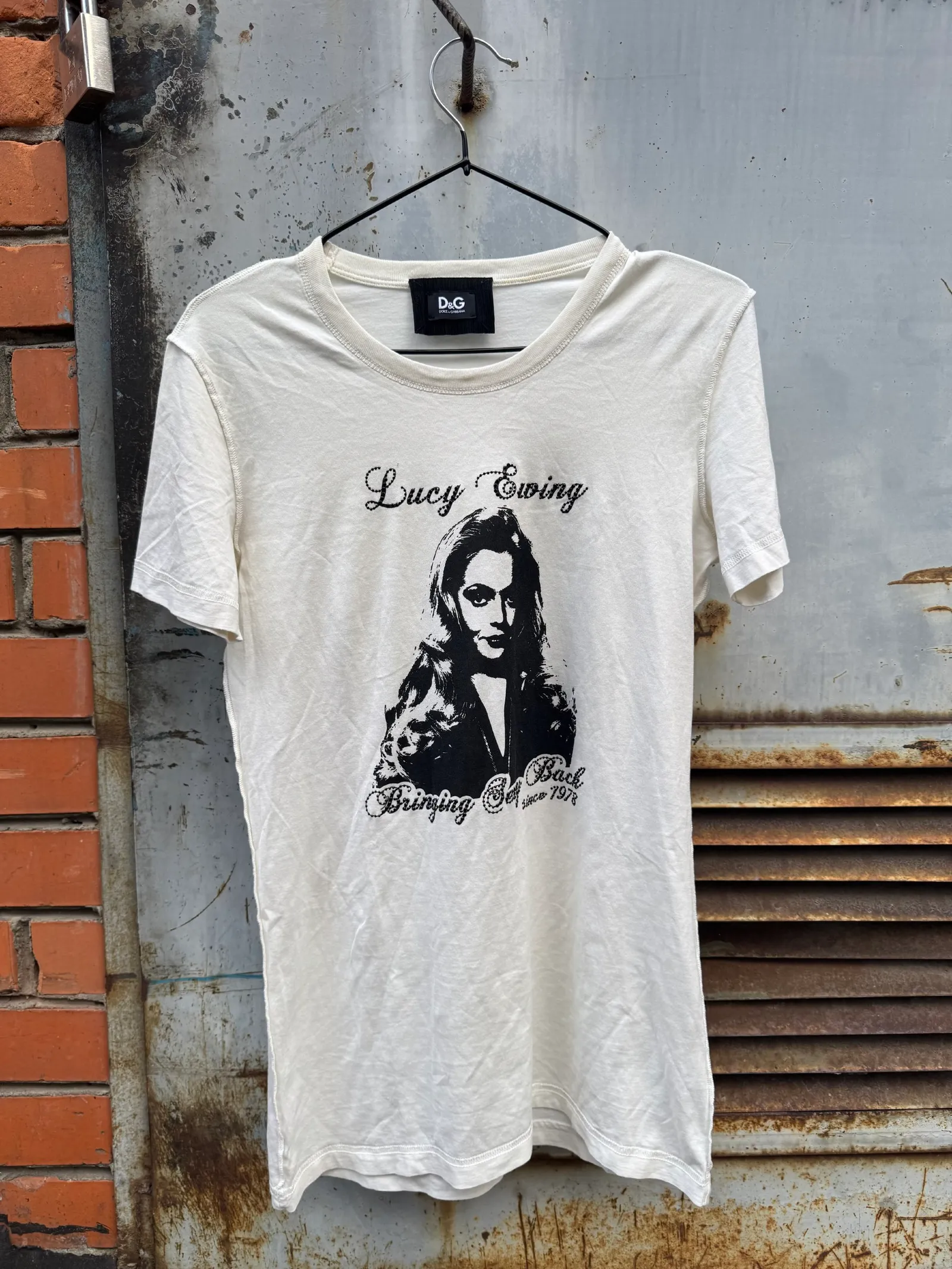Dolce & Gabbana "Lucy Ewing - Bringing Sexy Back" Rhinestone Graphic T-Shirt