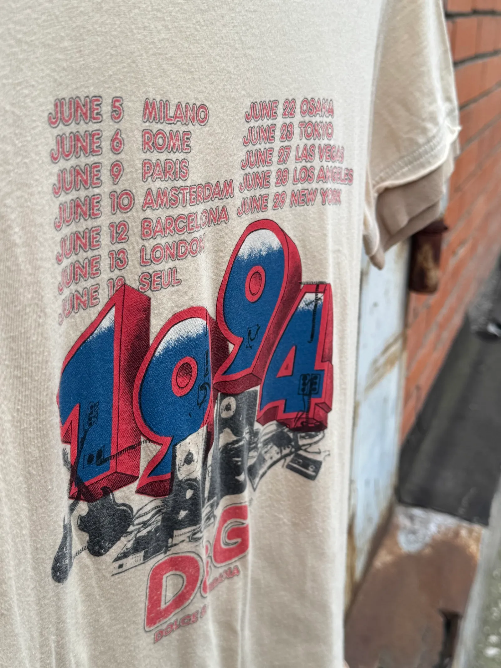 Dolce & Gabbana «1994 World Tour» Vintage Graphic Layered Tee