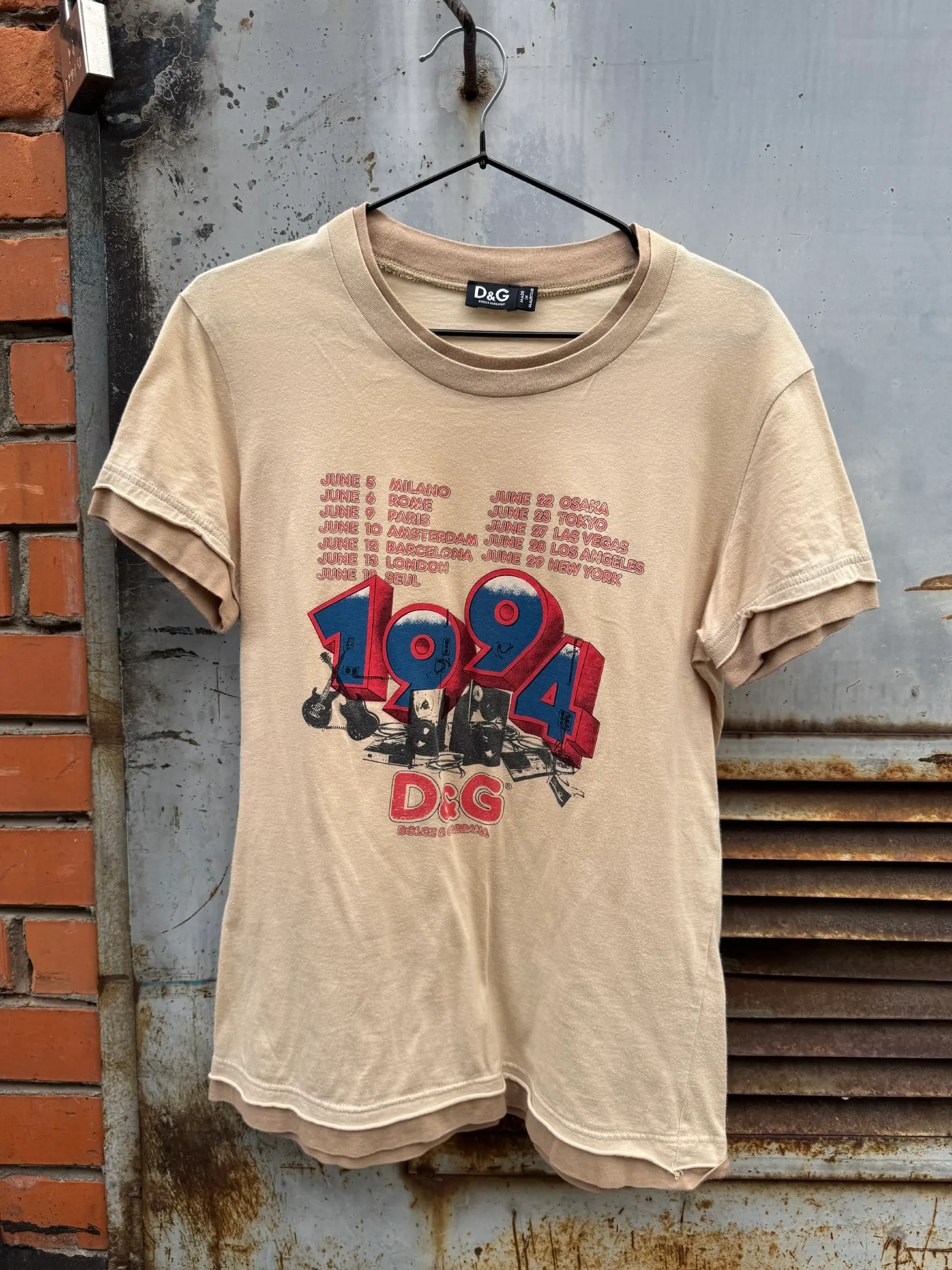 Dolce & Gabbana «1994 World Tour» Vintage Graphic Layered Tee
