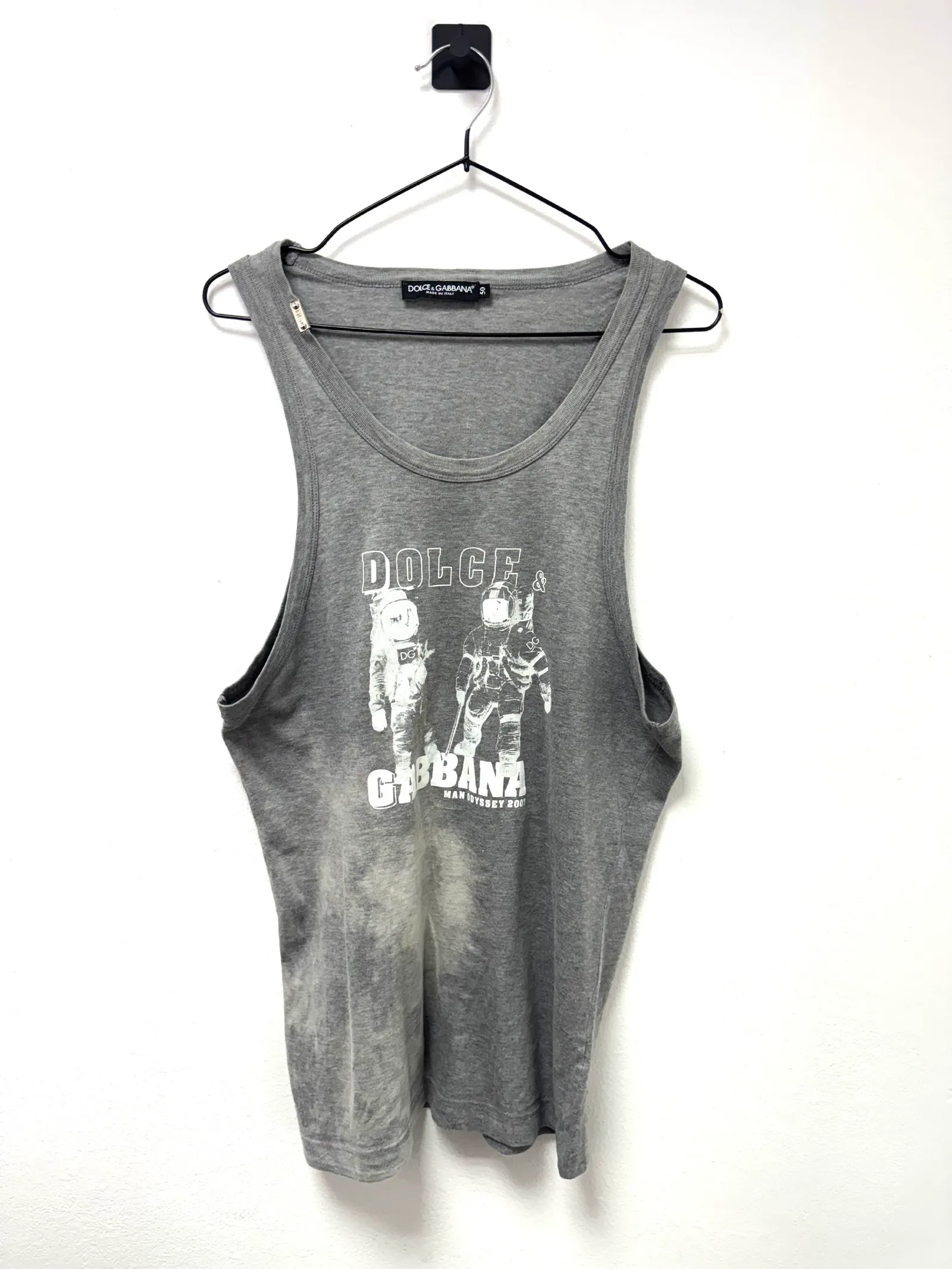 Dolce & Gabbana AW03 "Man Odyssey 2007" Astronaut Graphic Tank Top
