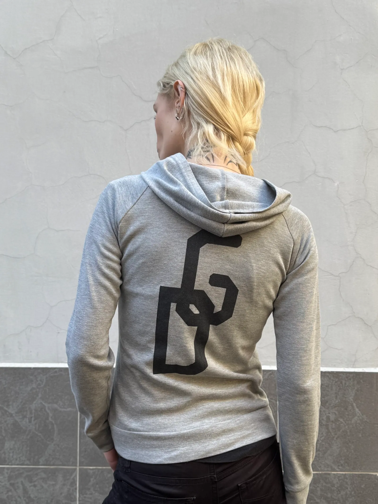Dolce & Gabbana Grey Logo Print Zip-Up Hoodie
