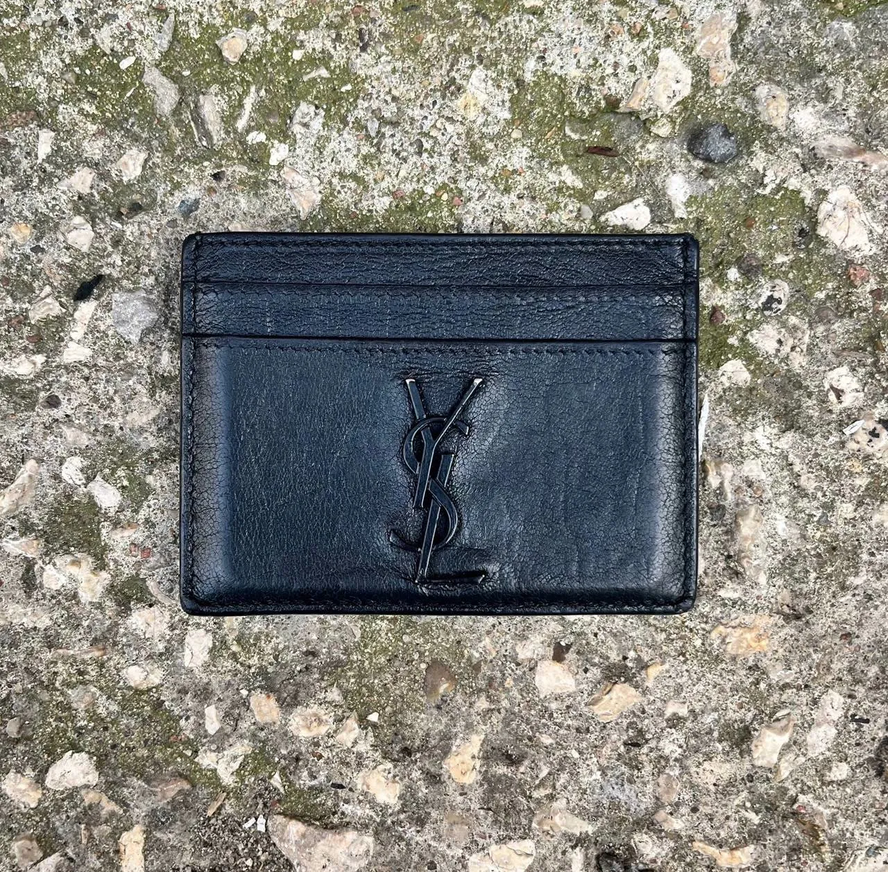Saint Laurent Monogram Credit Card Case in Crinkled