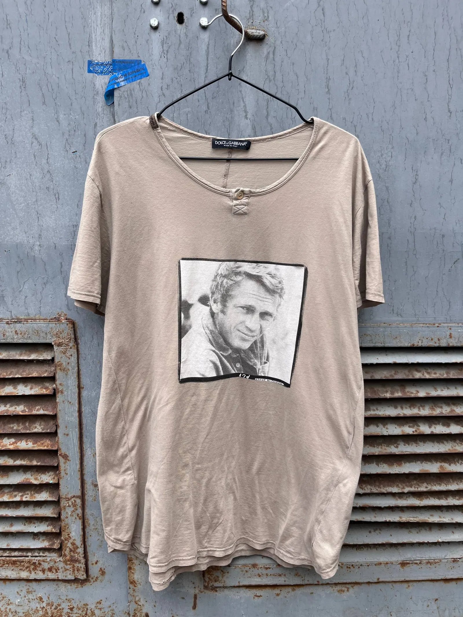Dolce & Gabbana Steve McQueen Portrait Henley T-Shirt